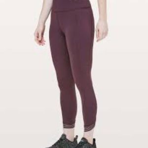 RARE Lululemon Find Focus Leggings in Plum (8)